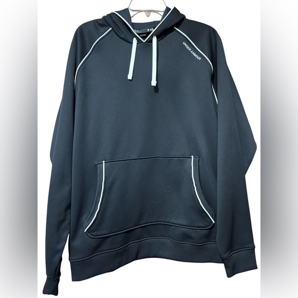 Under Armour Black Hoodie with White Accents Size L - Picture 3 of 10